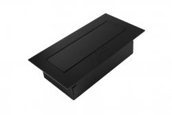 Huonekalupistorasia 2x schuko-pistorasia, USB A+C, ilman kaapelia, musta