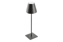 'FIZZI Led-pöytävalaisin, 2,5W, 200lm, DC 5V, 1A, 4000 K, akku 4000 mAh, himmennettävä, musta