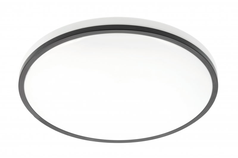 TULA LED-kattolamppu, Ø350mm, 4000K, 24W, 1680lm, AC180-250V, 50/60 Hz, PF>0,5, IP44, musta, 3y