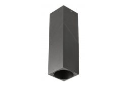 VIRGO-kattolamppu, maks. 250V, 50/60Hz, 57x57x152mm, IP20, maks. 20W, neliö, musta