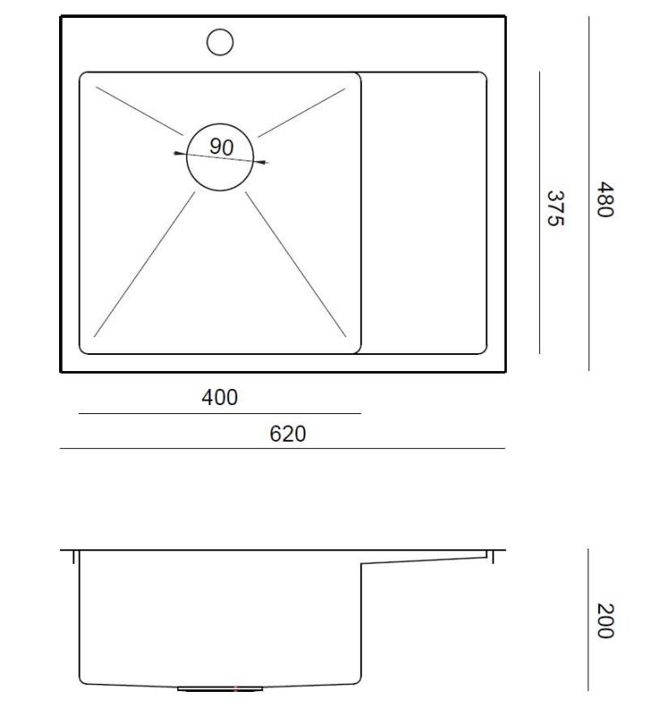 Aquadesign Clara pesuallas kulta 62x48cm pinta- tai tasoasennus, tippakouru, hananreikä ja kultainen tulppa - 1208969502