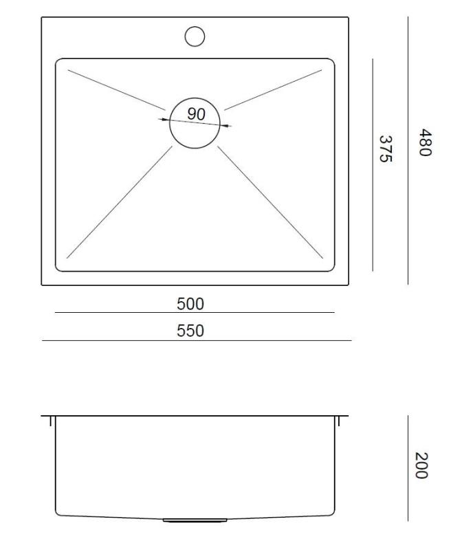 Aquadesign Clara Allas Kupari 55x48cm Päällirakenne tai Tasonpäällinen Hanareikäpenkillä ja Kuparisella Tulppalla - 1208969505