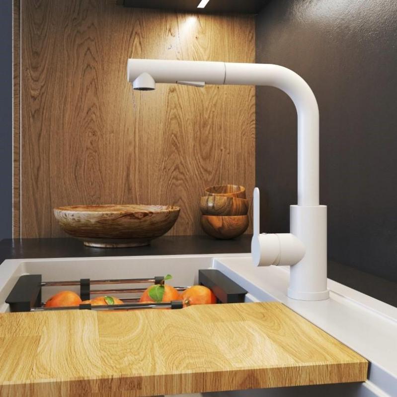 Graniteland Celeste Keittiöhana Valkoinen, jossa on Ulosvedettävä Suihku ja Kaksitoiminen Käsisuihku 1208969526