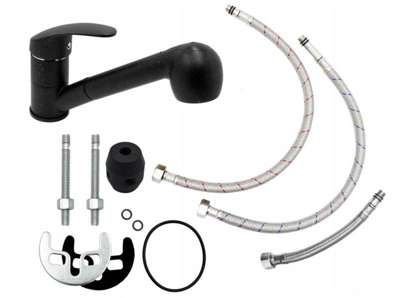 Graniteland Rhea Keittiöhana, graniitin näköinen kalkkikivi, ulosvedettävä juoksuputki ja kaksitoiminen käsisuihku 1208969536.