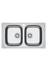 Franke Spark SKX 620-86 Kaksinkertainen RST-allas hanareiällä Pinta-asennus 86x50 cm 101.0714.440