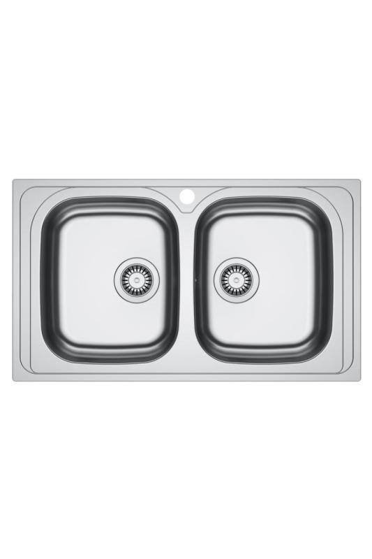 Franke Spark SKX 620-86 Double Stainless Steel Sink with Tap Hole Top-Mount 86x50cm 101.0714.440
