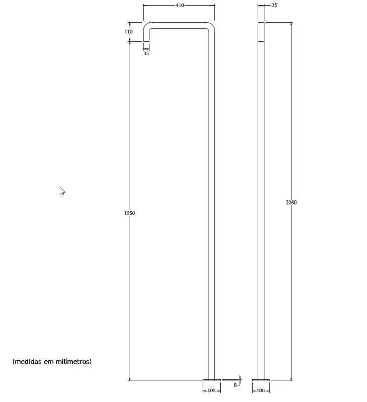Waterevolution Flow pool shower column single cold water brushed copper T145CPE
