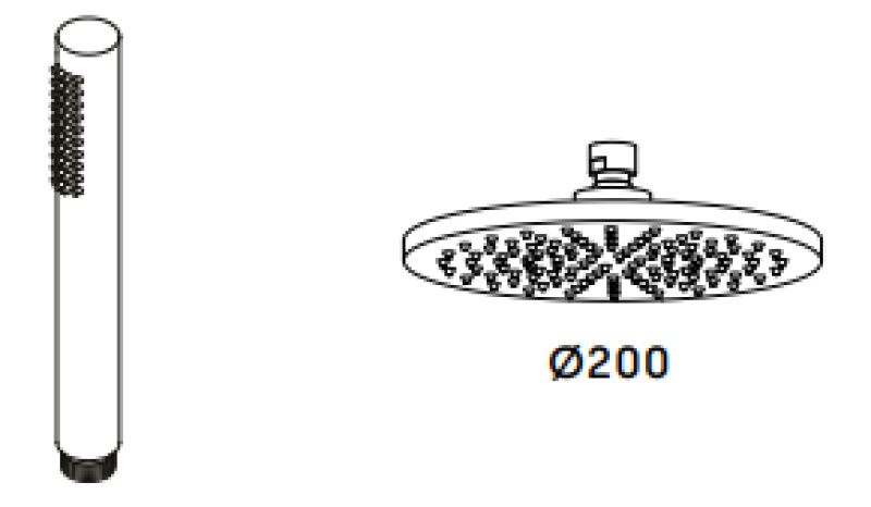 Waterevolution Flow thermostaat drie-weg douchekraan met hand- en regendouche lichtgoud T131TNWGE