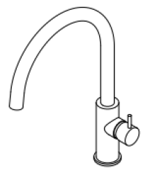 Waterevolution Flow keukenkraan met ronde draaibare uitloop gun metal T158UGME