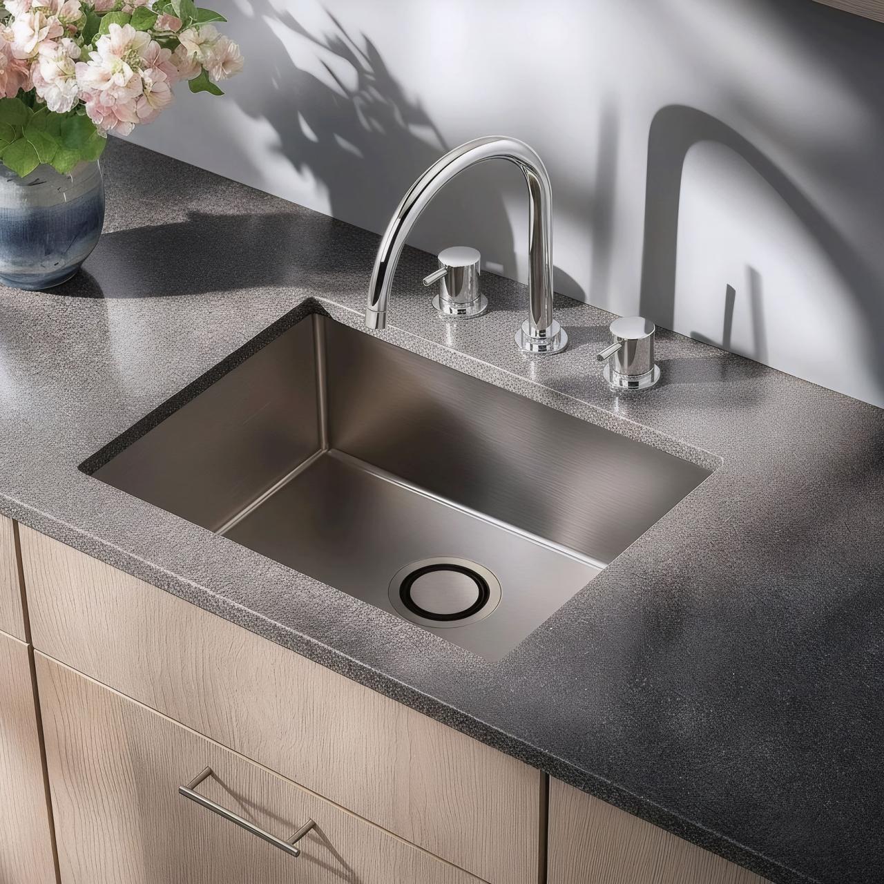 Waterevolution Flow 3-hole kitchen mixer tap with swivel spout and filtered water connection chrome T152U01 - Productafbeelding 2