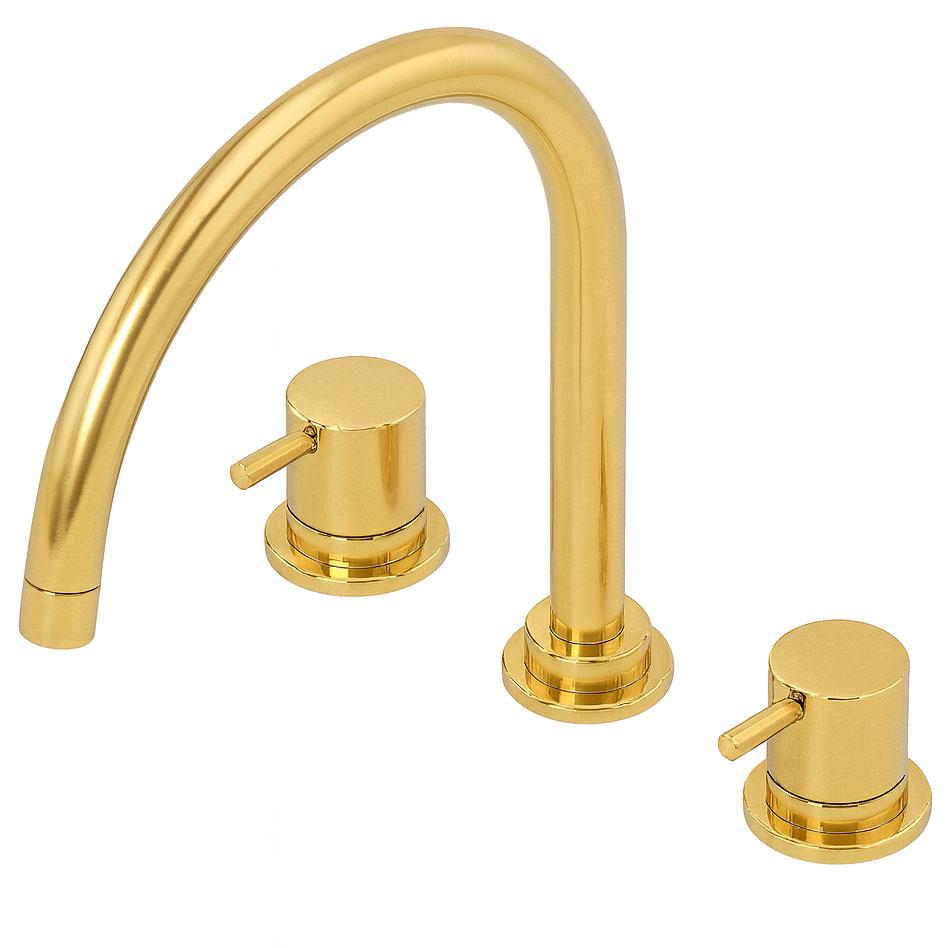 Waterevolution Flow 3-hole kitchen mixer tap with swivel spout and filtered water connection brass T152ULE - Productafbeelding