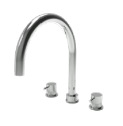 Waterevolution Flow 3-reikäinen keittiöhanaa kääntyvällä juoksuputkella ja suodatetun veden liitännällä gun metal T152UGME