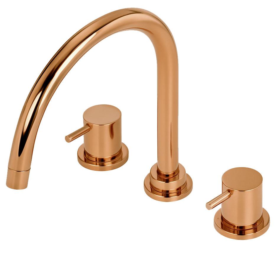 Waterevolution Flow 3-hole kitchen mixer tap with swivel spout and filtered water connection copper T152UCPE - Productafbeelding