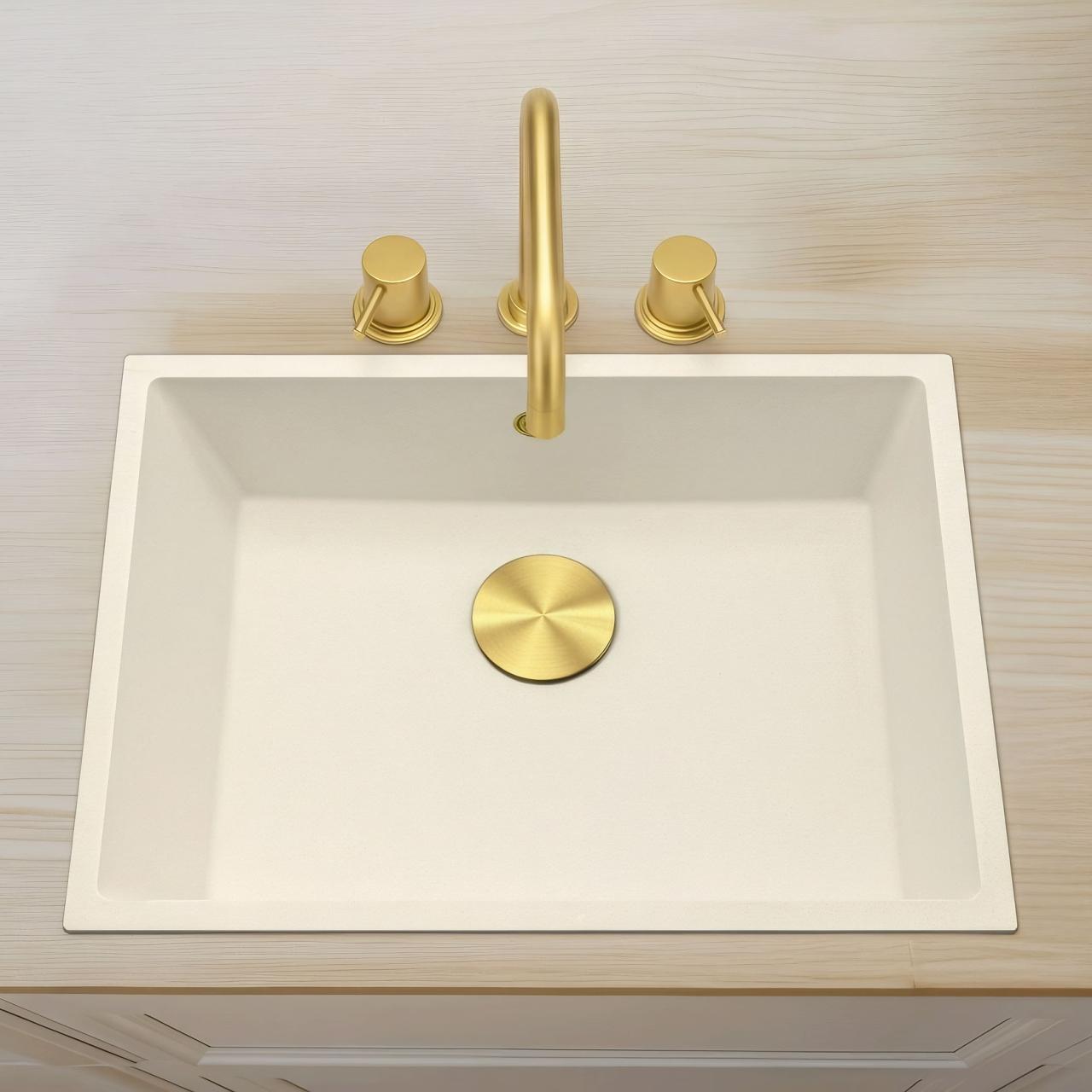 Waterevolution Flow 3-hole angular kitchen mixer tap with swivel spout and filtered water connection light gold T152HWGE - Productafbeelding 2