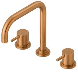 Waterevolution Flow 3-reikäinen kulmakeittiöhano, jossa kääntyvä juoksuputki ja suodatetun veden liitäntä kupari T152HCPE