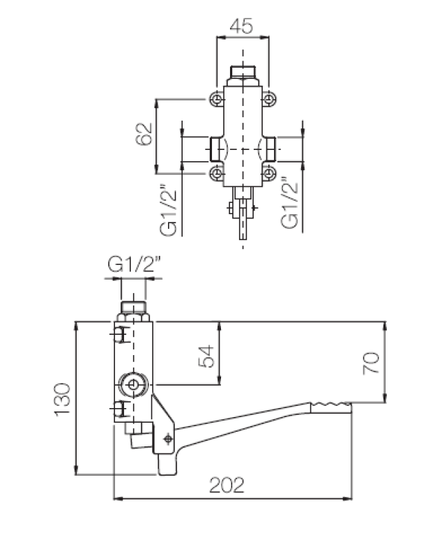 PB Pedal Line Kaksinkertainen Jalkapoljinhanamixeri kromi Lattia-asennukseen 1208969756