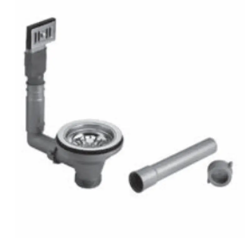 PB classic copper drain set with overflow for a kitchen sink and lockable basket plug 1208969783