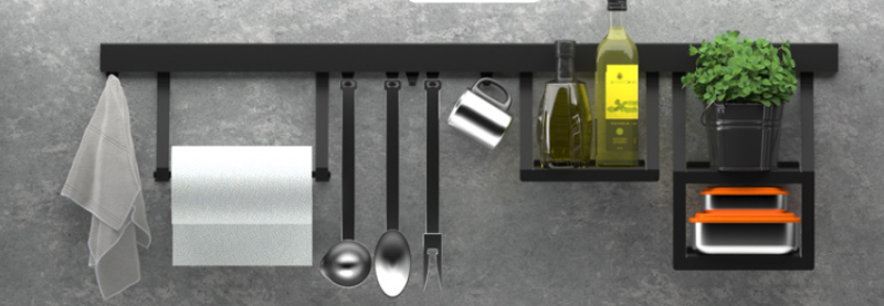 Epka Luxion Keittiöpaperiteline Keittiökiskoille Metalli Musta 1208969968