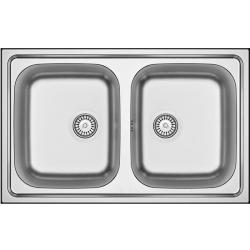 Banka Centurio 20 RVS kaksinkertainen tiskiallas asennus 80x50cm 1208970026