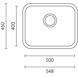 Banka IB5040 RVS Allas 50 x 40 cm Päälleasennus ja Tasoon Upotus 1208970038