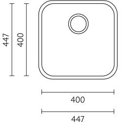 Banka IB4040 RVS Allas 40 x 40 cm Alakaappi 1208970039