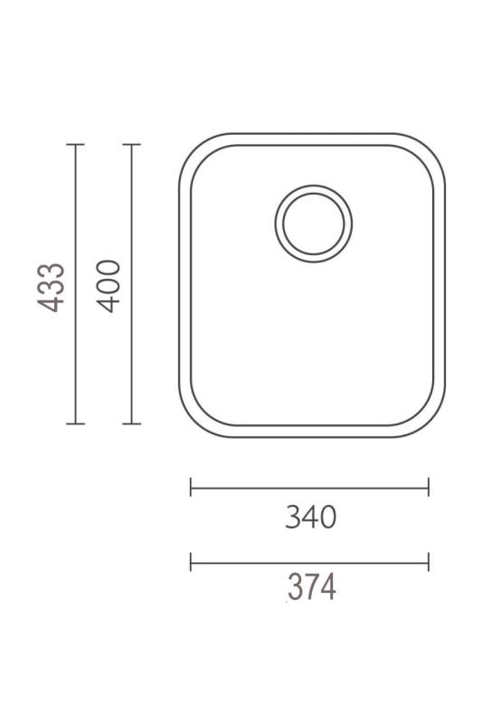 Banka IB3440 RST Pesuallas 34 x 40 cm Päälle asennus ja Tasoon upotus 1208970047