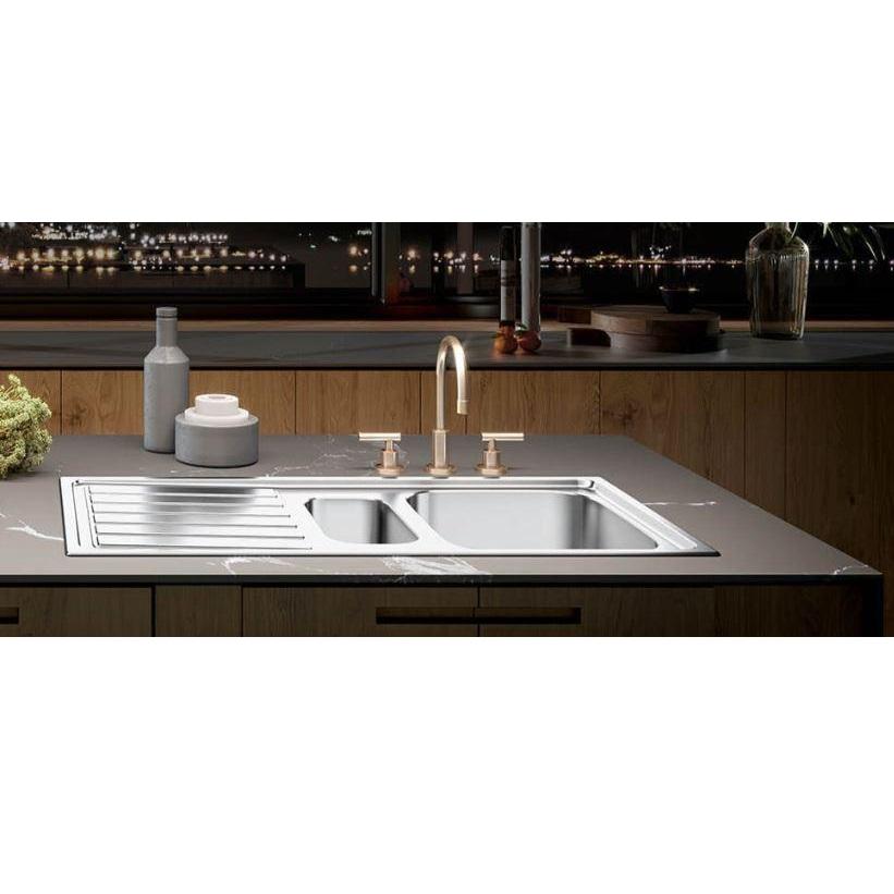 Banka Diplomat Stainless Steel Double Sink Surface-Mounted 80x44 cm 1208970059 - Productafbeelding 3