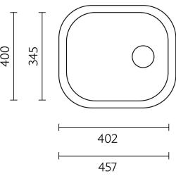 Banko Boston Sink RVS 457 x 400 mm Sisäänrakennettu 1208970069