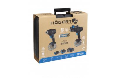 HÖGERT akkuiskuväänninsetti 200 Nm 18V harjattomalla moottorilla.