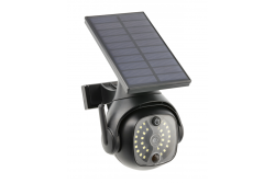 Aurinkotulvalamppu liike- ja hämärätunnistimella GUARDOS, LED, 300lm, 6400K, 1200mAh, IP65, dummykamera