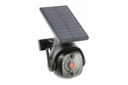 Aurinkotulvalamppu liike- ja hämärätunnistimella GUARDOS, LED, 300lm, 6400K, 1200mAh, IP65, dummykamera