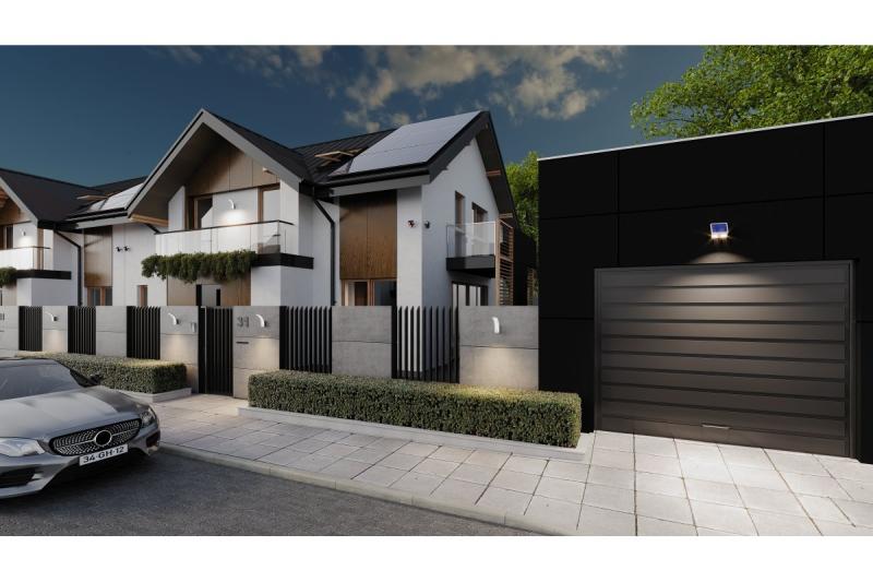 Aurinkotulvalamppu liike- ja hämärätunnistimella GUARDOS, LED, 300lm, 6400K, 1200mAh, IP65, dummykamera