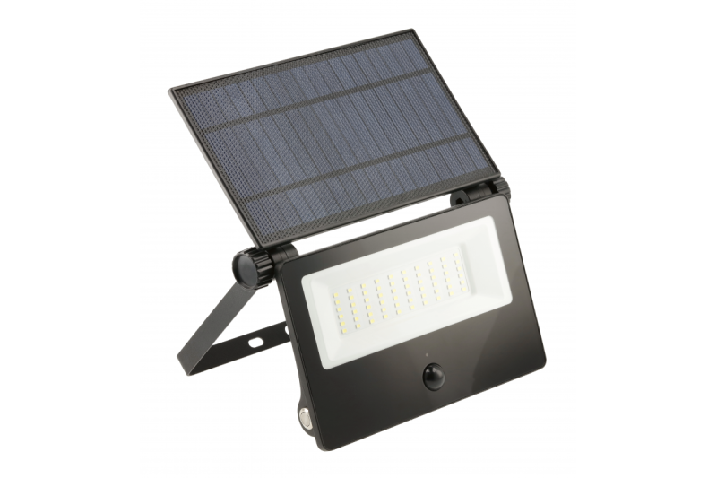 Auringontulva-valo LUMOS II, LED, 3000lm, 6400K, 2x2600mAh vaihdettava, IP65, musta