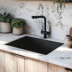 Ausmann Ellington 3-Tie Keittiöhana Ulosvedettävällä Juoksuputkella ja Suodatetulla Vedellä – Musta - 1208970497