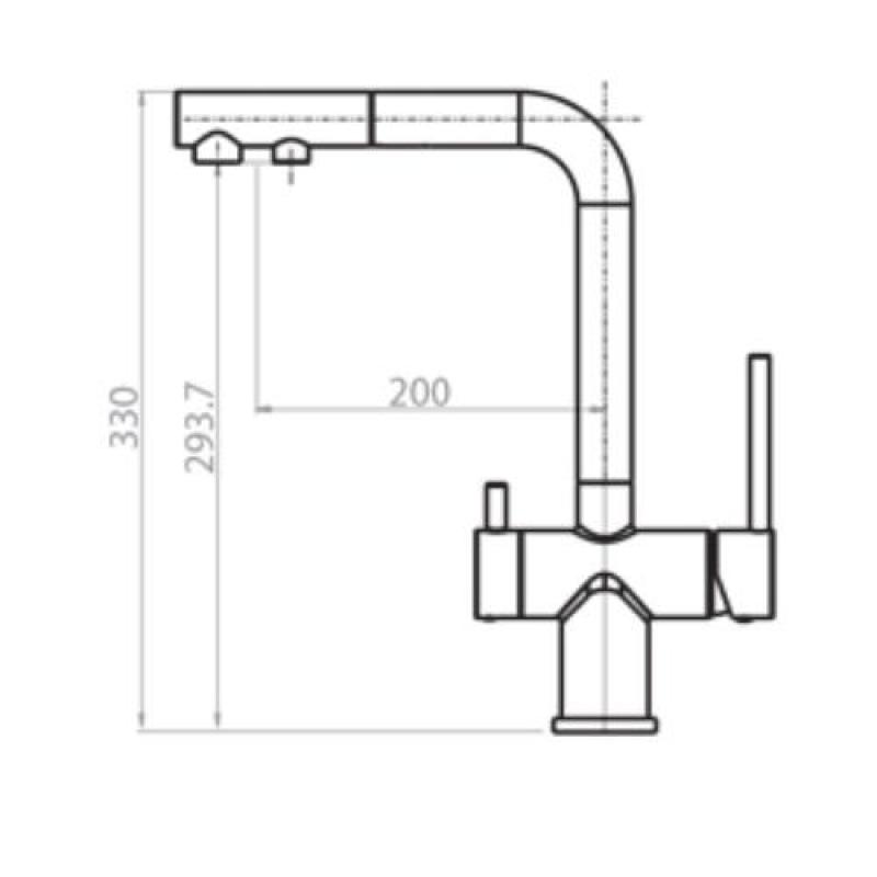 Ausmann Ellington 3-Way Kitchen Faucet with Pull-Out Spout and Filtered Water – Gold – 1208970498
