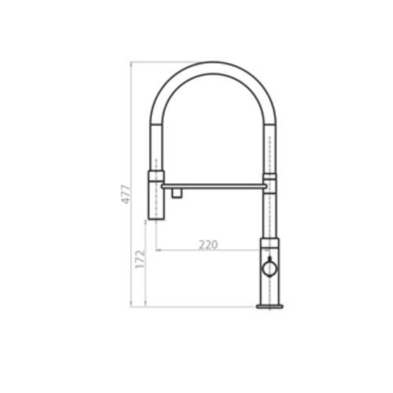 Ausmann Claridge 3-Tie Keittiöhana Joustavalla Juoksuputkella ja Suodatetulla Vedellä – Harmaa - 1208970502