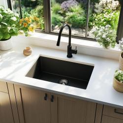 Ausmann Ceramic Ember Keramiikka Mat Musta Pesuallas - Päälle- ja Alapuoli 54 x 40 cm RST-tulpan kanssa 1208970511