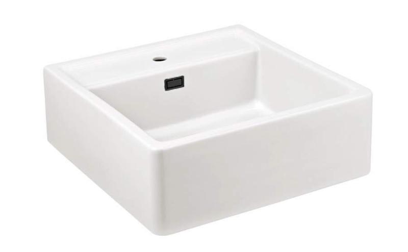 Ausmann Ceramic Panor Shade Ceramic White Butler Sink - Under-counter and Between-counter 630 x 597 mm with tap hole and Matte Black plug 1208970554