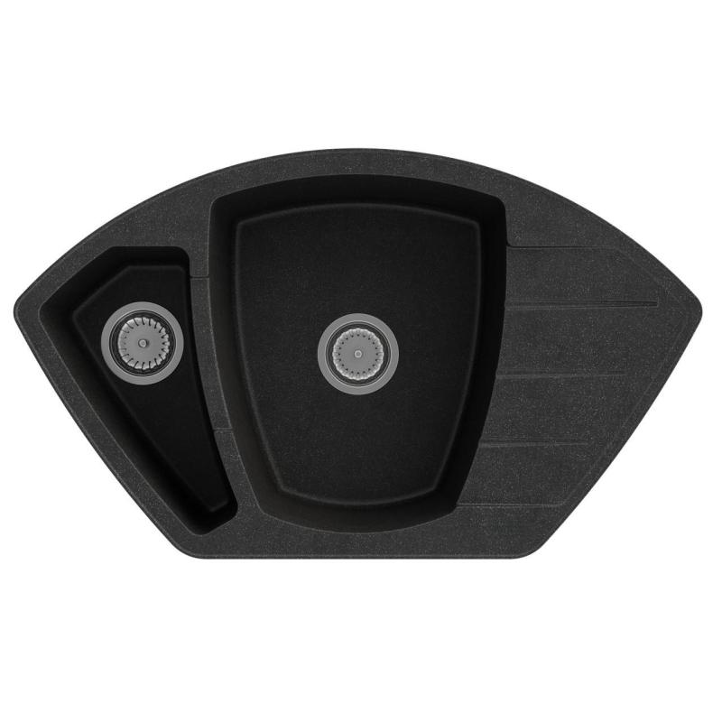 Graniteland Monte Graniitti musta arduini kova kivi Kulhoallas päälle asennettava 901x538mm, jossa on RST-tulppa 1208970601