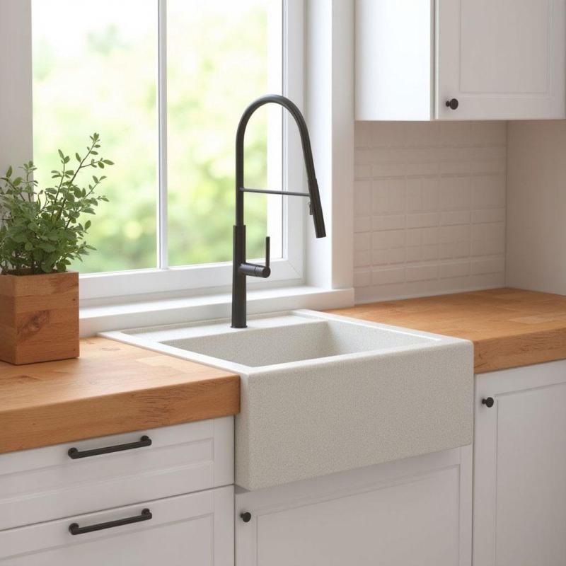 Graniteland Arno Graniitti Valkoinen Pesuallas sisäänrakennettu 582x620mm RST neliö Tulppa 1208970604