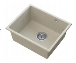 Graniittimaa Solo Graniitti Beige Hiekka Altaan upotus 42x34 cm ruostumattomalla teräksellä varustetulla tulppalla 1208970612.