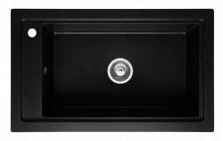 Graniteland Magra Graniitti Musta Päällekkäinen Pesuallas 686 x 427 mm hanareiällä ja RST Tulppa 1208970616