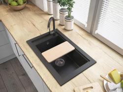 Graniteland Magra Graniitti Antrasiitti Kulta Allas päälle asennettava 686 x 427 mm hanareiällä ja RST Tulppa 1208970623