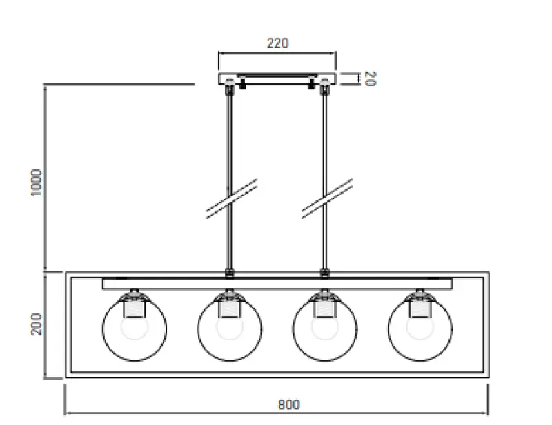 OUTLET Kehys Vaurioitunut Koriste Avelin-riippuvalaisin kultaisella suorakaiteen muotoisella kehyksellä, leveys 80 cm 2287