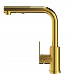 Graniteland Celeste keukenkraan goud met uittrekbare uitloop en dubbele functie handdouche 1208970664