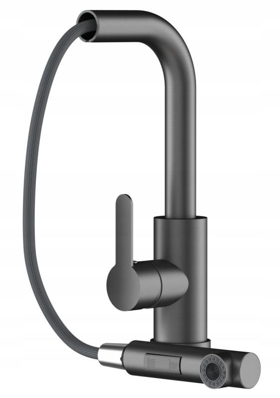 Graniteland Celeste Keittiöhana Gun Metal, ulosvedettävällä juoksuputkella ja kaksoistoimintoisella käsisuihkulla 1208970666