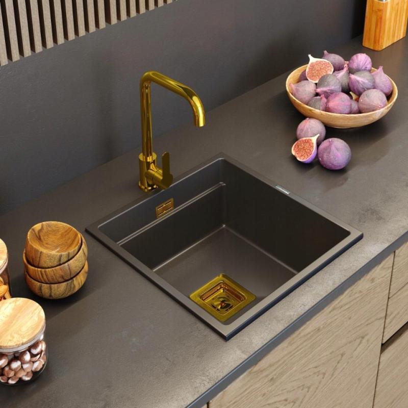 Graniittimaa Stellar Keittiöhana Kulta kääntyvällä juoksuputkella 1208970673