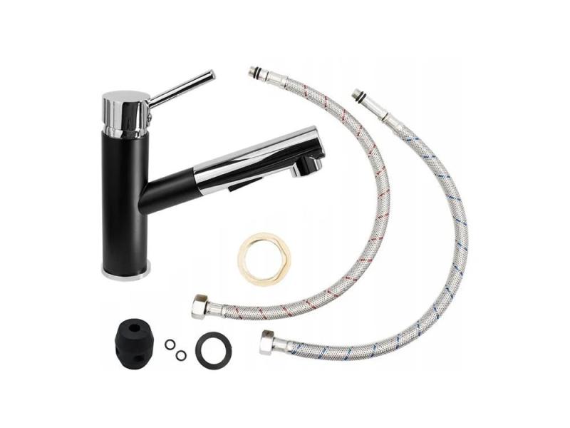 Graniteland Ceres Keittiöhana Musta, jossa on Ulosvedettävä Juoksuputki ja Kaksitoiminen Käsisuihku 1208970707