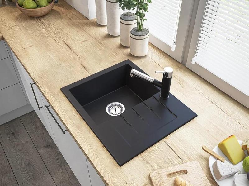 Graniteland Ceres Keittiöhana Musta, jossa on Ulosvedettävä Juoksuputki ja Kaksitoiminen Käsisuihku 1208970707