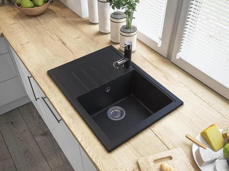 Graniteland Ceres Keittiöhana Musta, jossa on Ulosvedettävä Juoksuputki ja Kaksitoiminen Käsisuihku 1208970707